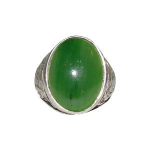 Men's Antique Inspired Oval Chinese Inspired Sterl